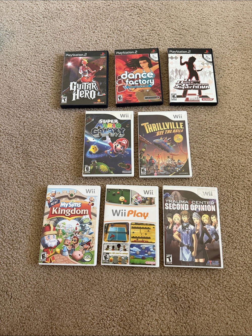 8-Game Retro Mega Bundle: Super Mario Galaxy, PS2 Rhythm & Wii Classics (CIB)